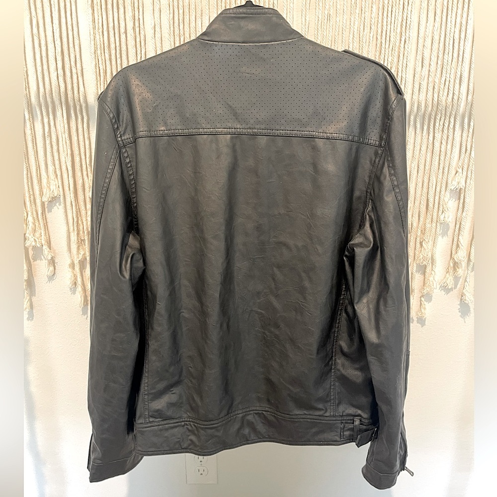 INC International Concepts Faux Leather Jacket Size M UNISEX - Picture 2 of 11